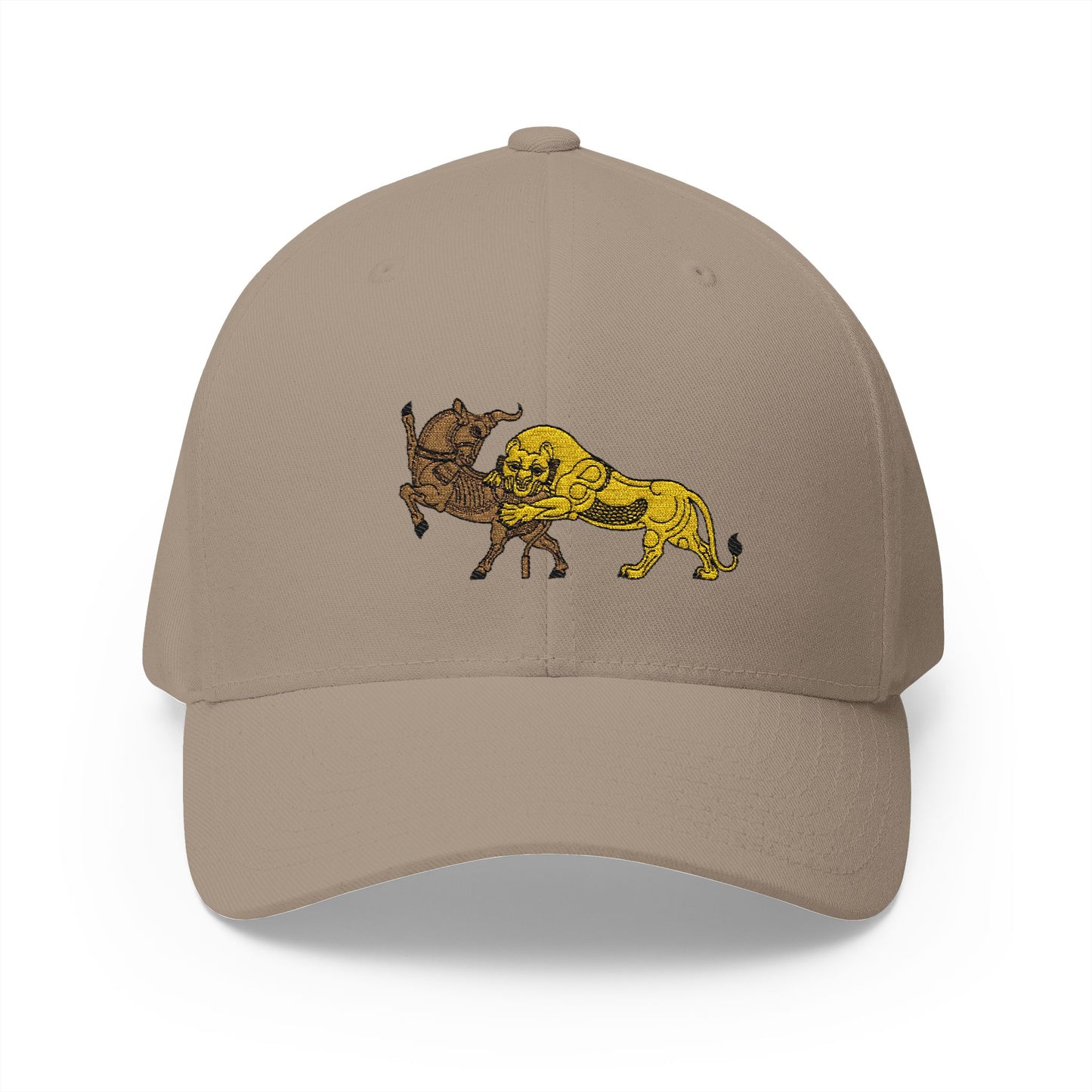 Embroidered Lion vs Bull Cap — Structured Baseball Hat