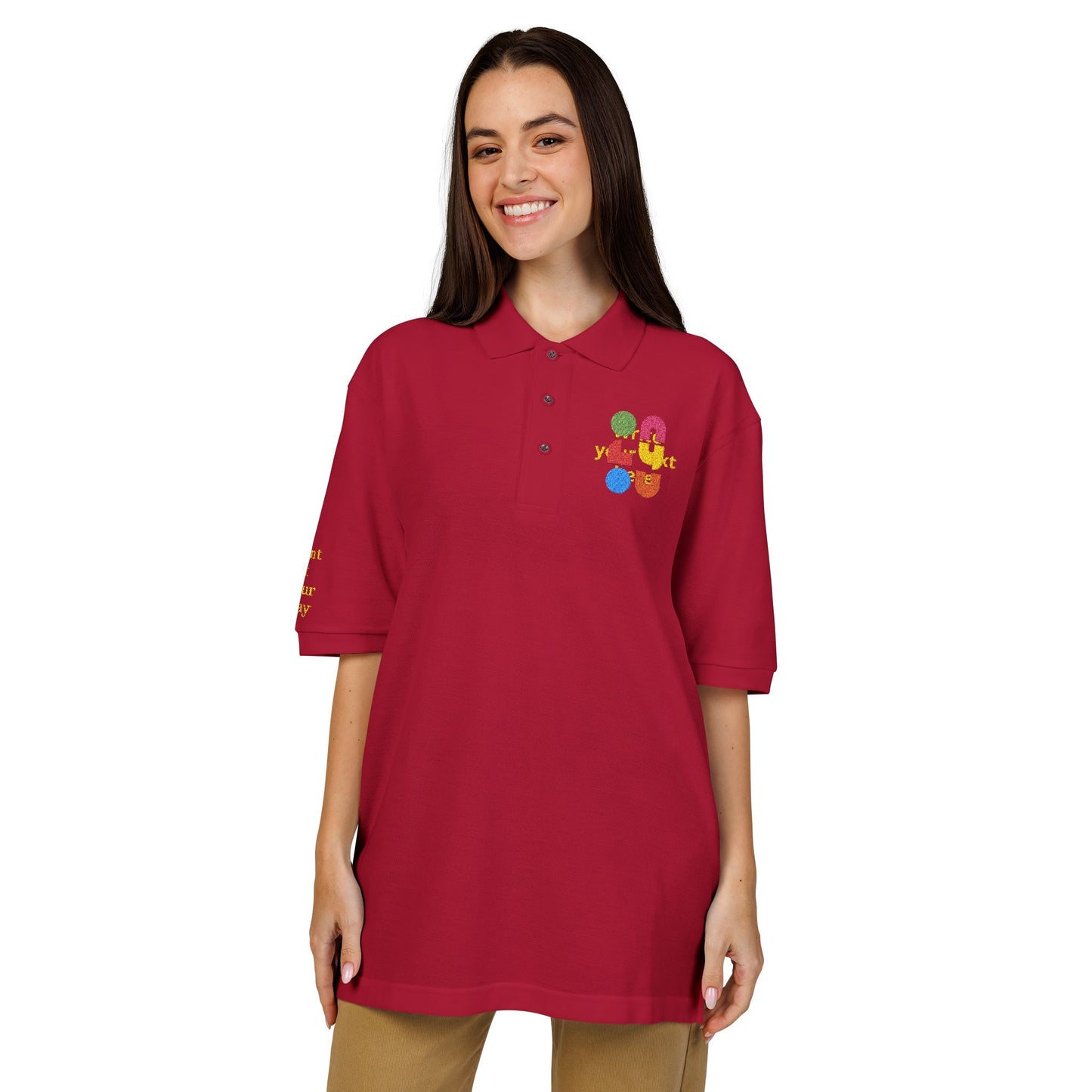 Personalized Embroidered Polo Shirt — Add your logo or type your text