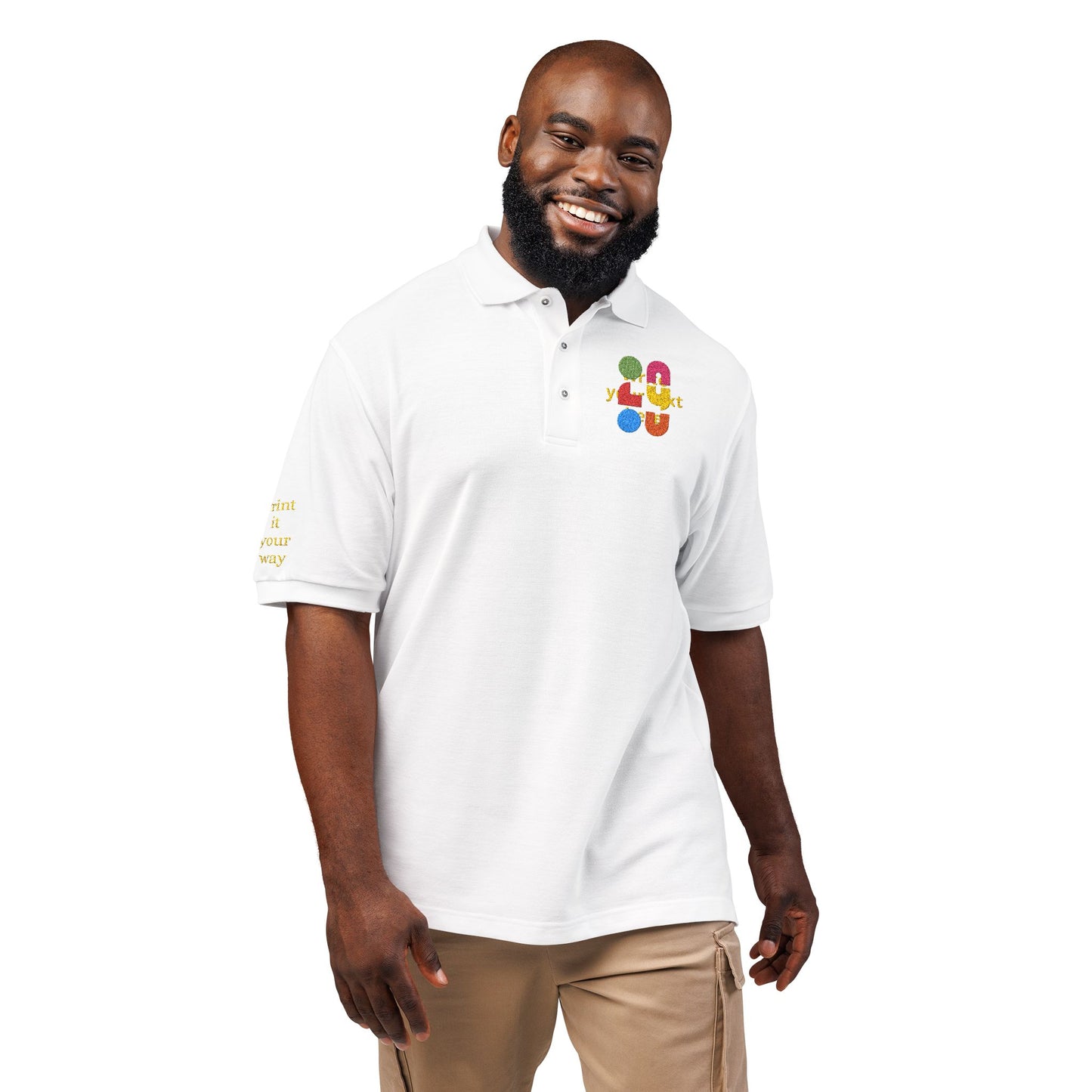 Personalized Embroidered Polo Shirt — Add your logo or type your text