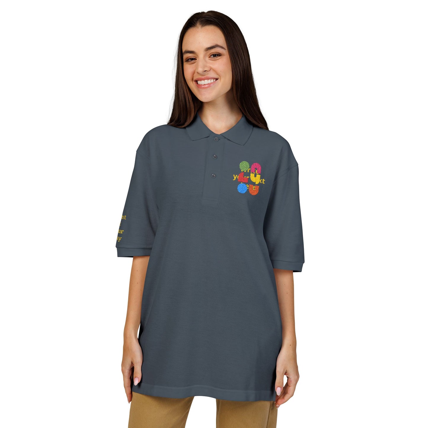 Personalized Embroidered Polo Shirt — Add your logo or type your text