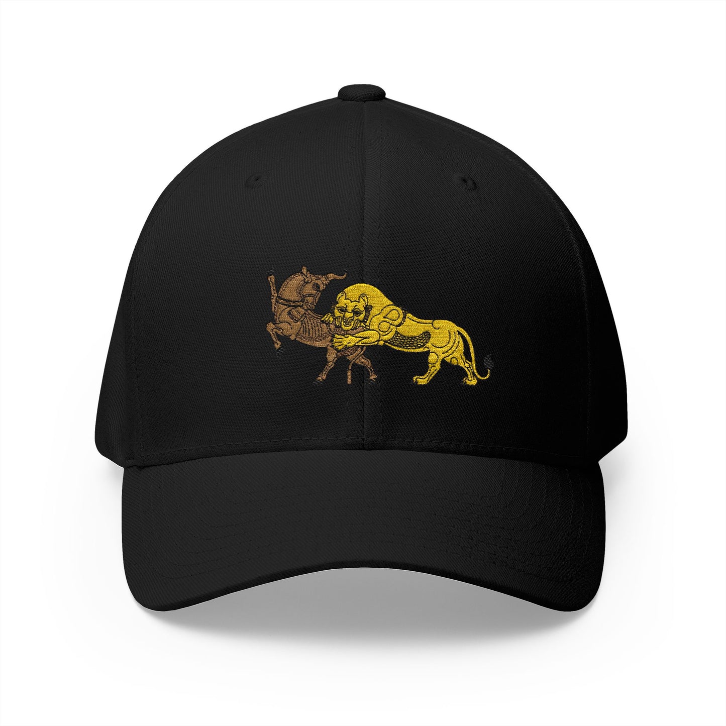 Embroidered Lion vs Bull Cap — Structured Baseball Hat