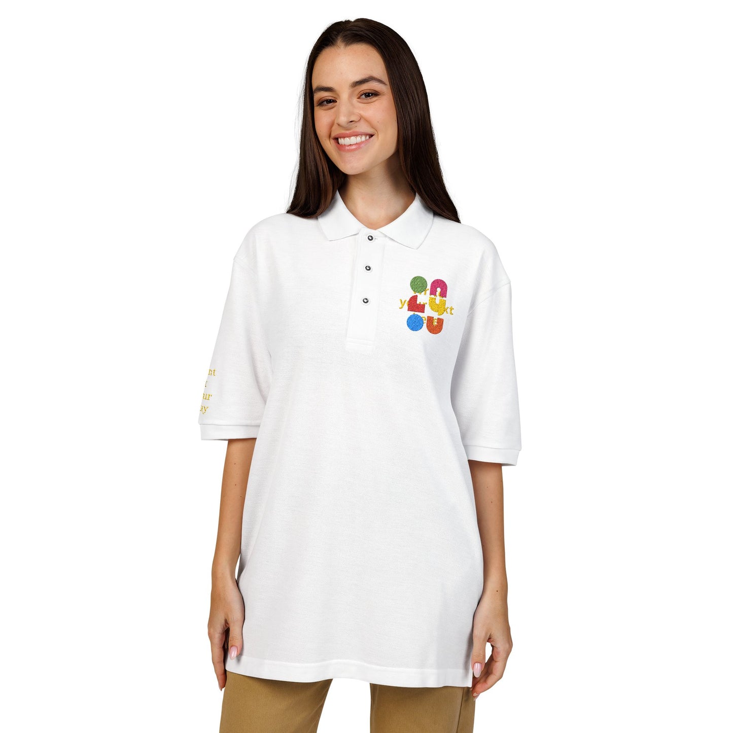 Personalized Embroidered Polo Shirt — Add your logo or type your text