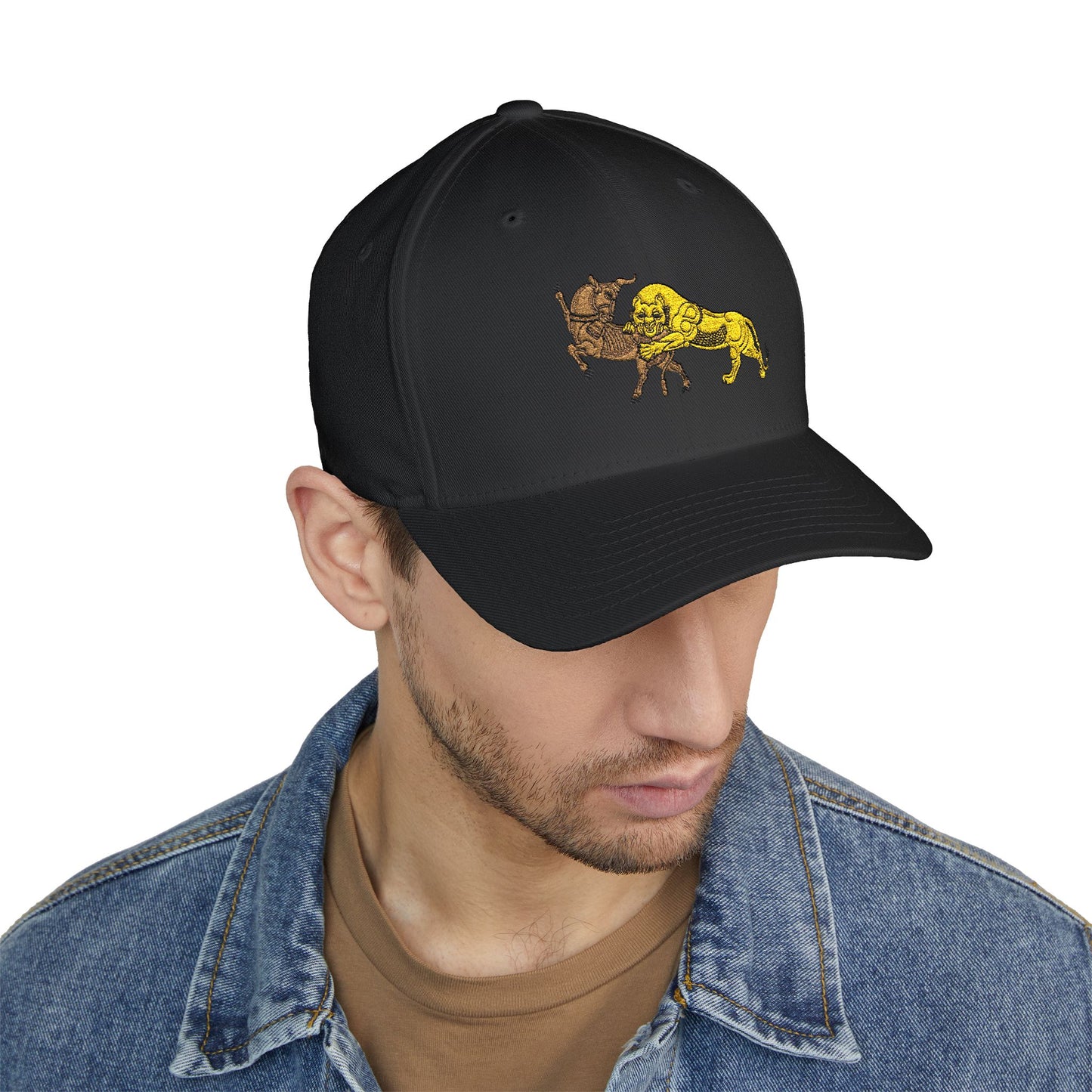 Embroidered Lion vs Bull Cap — Structured Baseball Hat