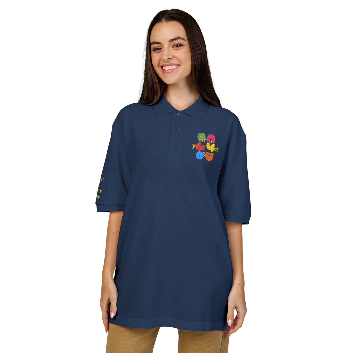 Personalized Embroidered Polo Shirt — Add your logo or type your text
